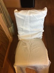 4Full CHAIR COVER Wedding Banquet Party Reception White With Light Gold Sash/Bow