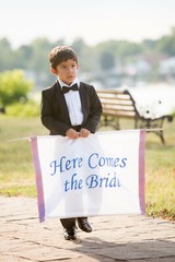 Wedding Ceremony Banner Here Comes the Bride Sign Custom Wedding Decoration