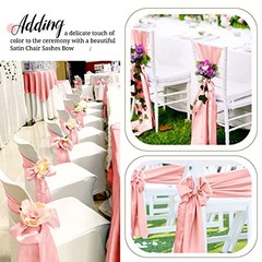 100 Pcs Satin Chair Sashes Ties, 7×108inch | Satin Chair Sashes Bows Rose Gold