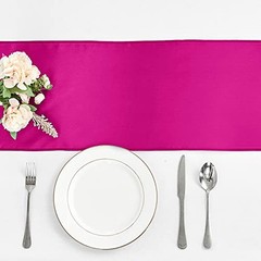 10-Pack Satin Table Runner 12 x 108 Inch Long Fuchsia 12″x108″ 10PCS Hot Pink