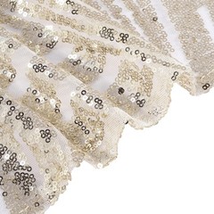 5 CHAMPAGNE Tulle CHAIR SASHES Sequins Geometric Pattern Party Events