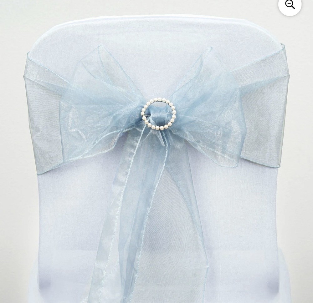 188- Sheer Organza Blue Chair Sashes