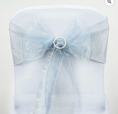188- Sheer Organza Blue Chair Sashes