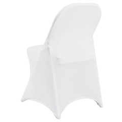 VEVOR 100PCS White Stretch Spandex Folding Chair Covers for Wedding Party Dining