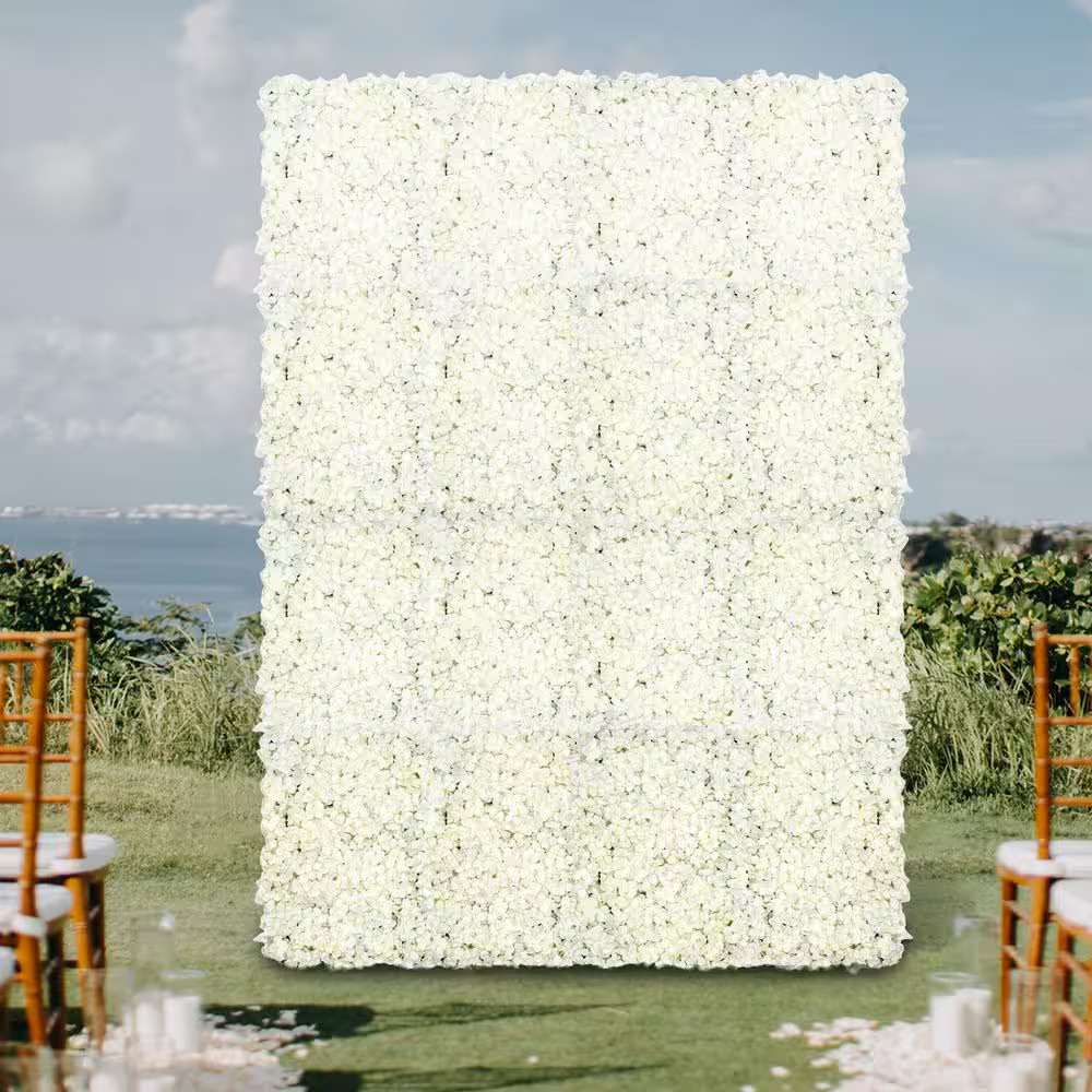 15 .74 In. X 23.6 In. Silk Artificial Hydrangea Flower Wall Panel Wedding Backgr