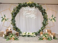 Wedding Backdrop Stand(Circle and Square), Detachable 4 Tier Flower Arch Frame