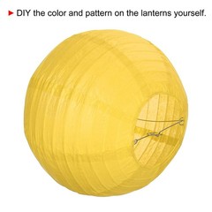 6pcs 10 Inch Folding Hanging Paper Lanterns Medium Lampshade Yellow