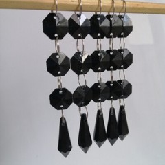 100Pcs Black Acrylic Crystal Garland Hanging Beads Curtain Wedding Party DIY