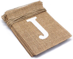 Jute Burlap Just Married Bunting Banner Vintage Hessian Flag for Wedding Party D