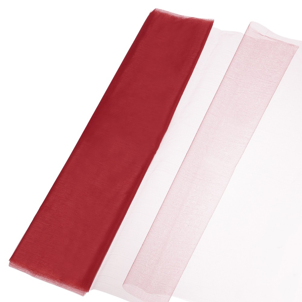 19″ by 10.9 Yard Tulle Fabric Backdrop Curtains for Decor Wedding, Wine Red