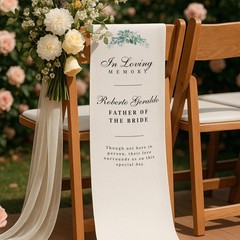 Sage Green Custom Name White Linen Wedding Seat Tapestry