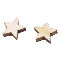 Wooden Star Shaped DIY Craft Accessories Ornaments Beige 10 x 10mm 100pcs