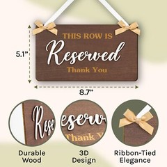 This Row Is Reserved Signs For Wedding Ceremony – 6 Pcs Wooden Wedding Reserv…