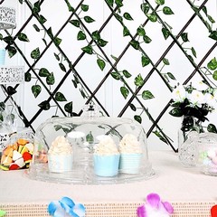 Green 17x 95″ Expandable Lattice Fence Wood Backdrop Panel Silk Ivy Leaves Party