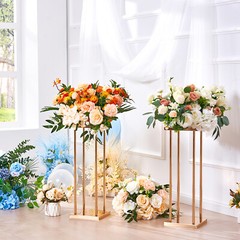 VEVOR 4PCS Column Wedding Flower Stand Cylindrical Display Rack 23.6inch Metal