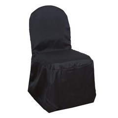 10 Black POLYESTER BANQUET CHAIR COVERS Wedding Party Dinner Decorations SALE