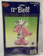 Vintage Beistle Co Honeycomb Paper 12″ Bell Art Tissue Centerpiece Shower 1983