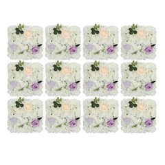 3D Flower Wall Panel-12pcs Artificial Flower Wall Background Rose Wedding Wall