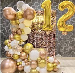 Shimmer Wall Backdrop-24 Packs Rose Gold Panels Square Sequin Backdrop for Party