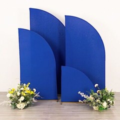4 Matte ROYAL BLUE Fitted Spandex Half Moon Wedding Arch Backdrop STAND COVERS