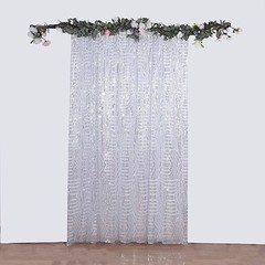 8ft x 8ft SILVER Geometric Sequin Photo Backdrop CURTAIN Drape Panel Party