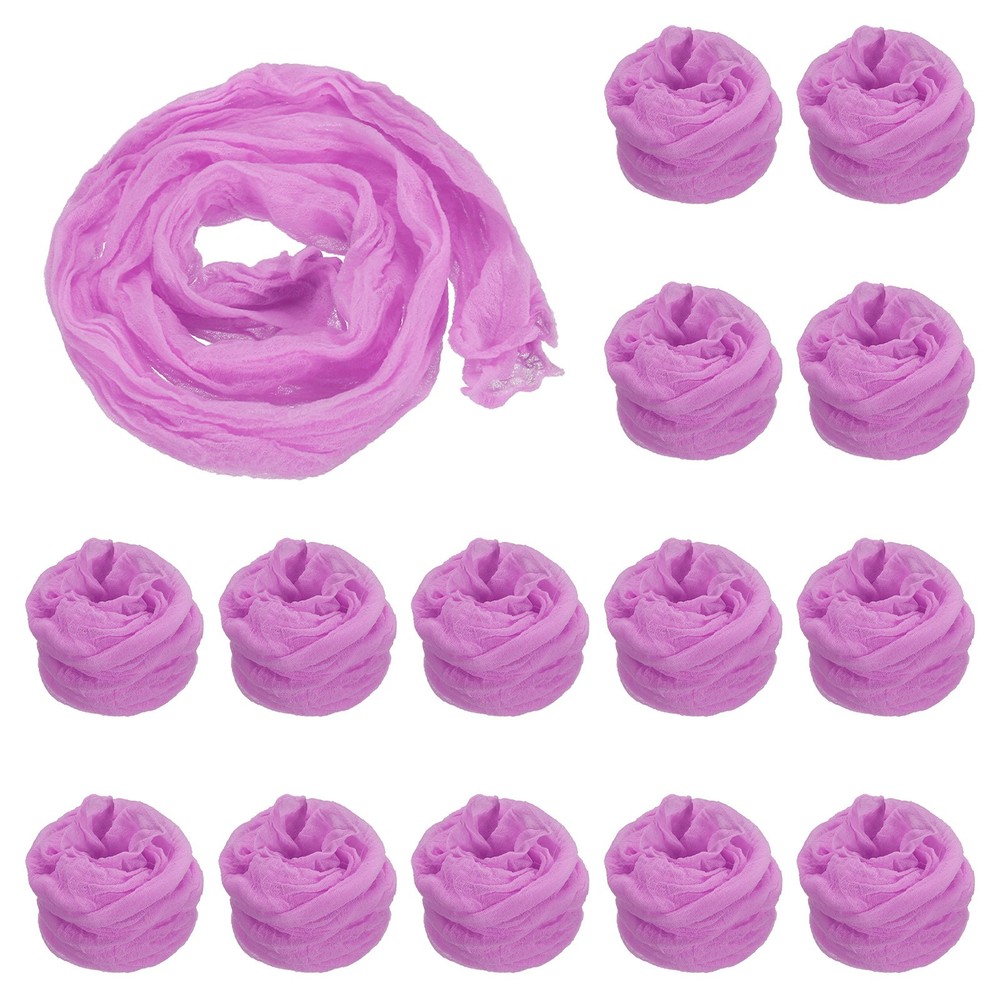 15Pcs Stocking Flower Fabric 65cm/26″ for DIY Mesh Flowers Making, Light Purple