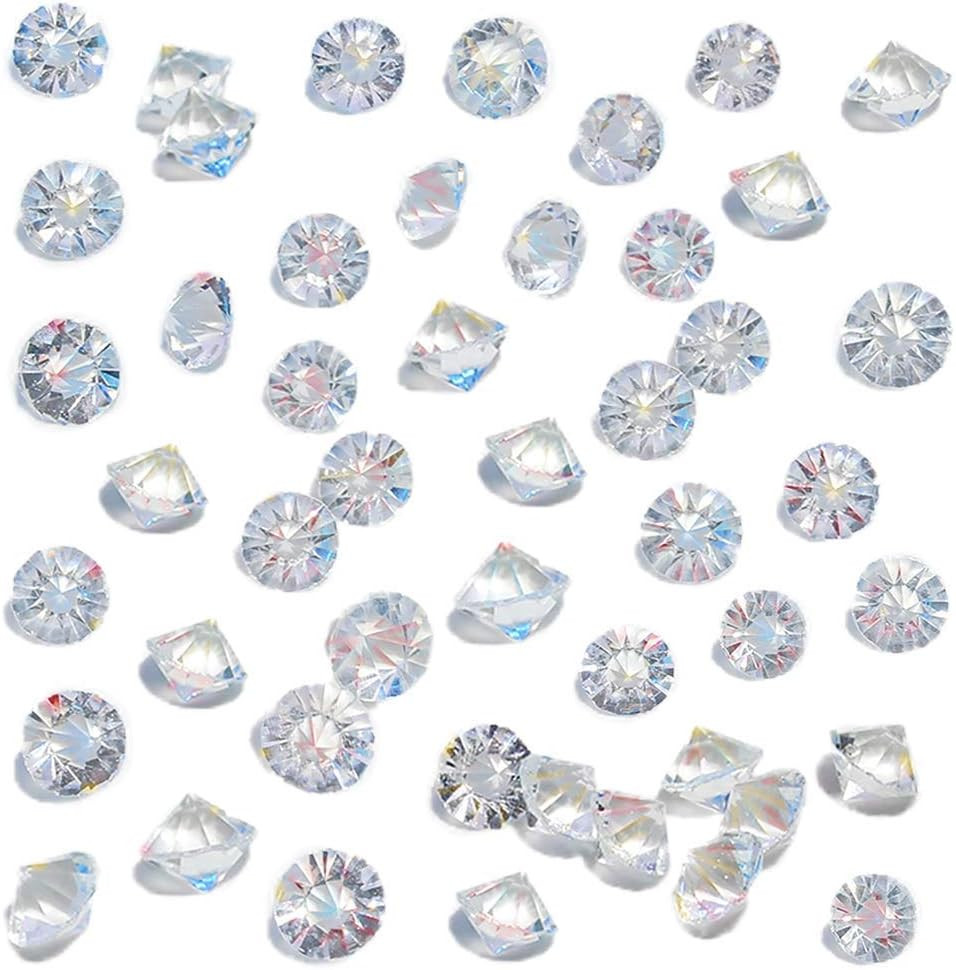 HANSGO 500PCS Diamonds, Mini Clear Fake Diamonds Acrylic Gems Table Scatter Crys