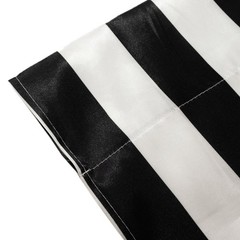 8 ft x 10 ft BLACK White Striped Satin Backdrop Curtain Panel Wedding Events