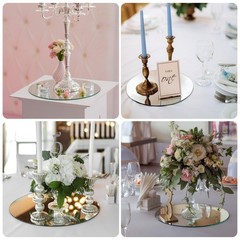 16 Pack 8 Inch Acrylic Round Mirrors for Centerpieces, 2 mm Thickness Non-Gla…