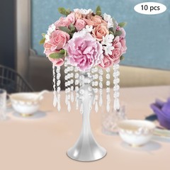 10PCS Flower Stands Crystal?Flower Stand 13.8″ Height Flower Arrangement Stand