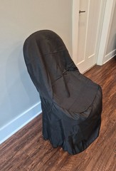 10 Chair Covers Black Wedding Reception Folding Chair Polyester Party Dinner NEW