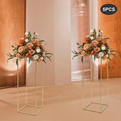 5PC 31.5in Tall Gold Metal Flower Stand for Wedding Table Centerpieces Decor