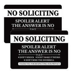 No Soliciting Sign for House Funny, No Soliciting Sign for Front Door, 6×4 In…