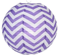 SET of 4 Japanese Chinese 14″ Round Home Party Purple Chevron Paper Lantern