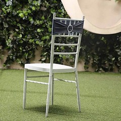 10 Charcoal Grey Spandex CHAIR SASHES with Silver Round Buckles Decorations SALE