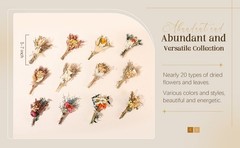 24 Pcs Boho Dried Flower Bouquet Mini Wedding Handmade Dry Flowers