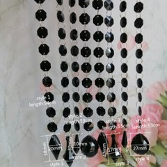 15pcs Acrylic Black Pointed Drop Pendant Acrylic Octagonal Bead Centerpieces