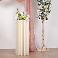 40″ Ivory Folding DIY Accordion Pillar Cardboard Display Stand Pedestal Box