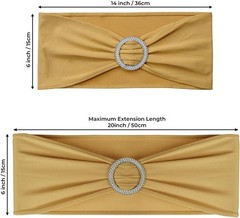Spandex Chair Sashes 50PCS – Stretch Bands with Buckle for Wedding Party Decor