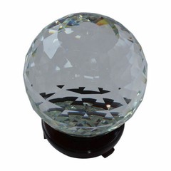 US stock 200mm D Cut Crystal Ball Sphere Clear Prism Wood Rotatable Stand 7.87″