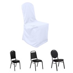 100 WHITE Polyester BANQUET CHAIR COVERS Wedding Ceremony Supplies Event Décor