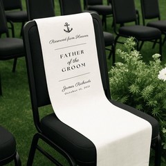 Minimalist Nautical Reserved Wedding Memorial Chair Banner