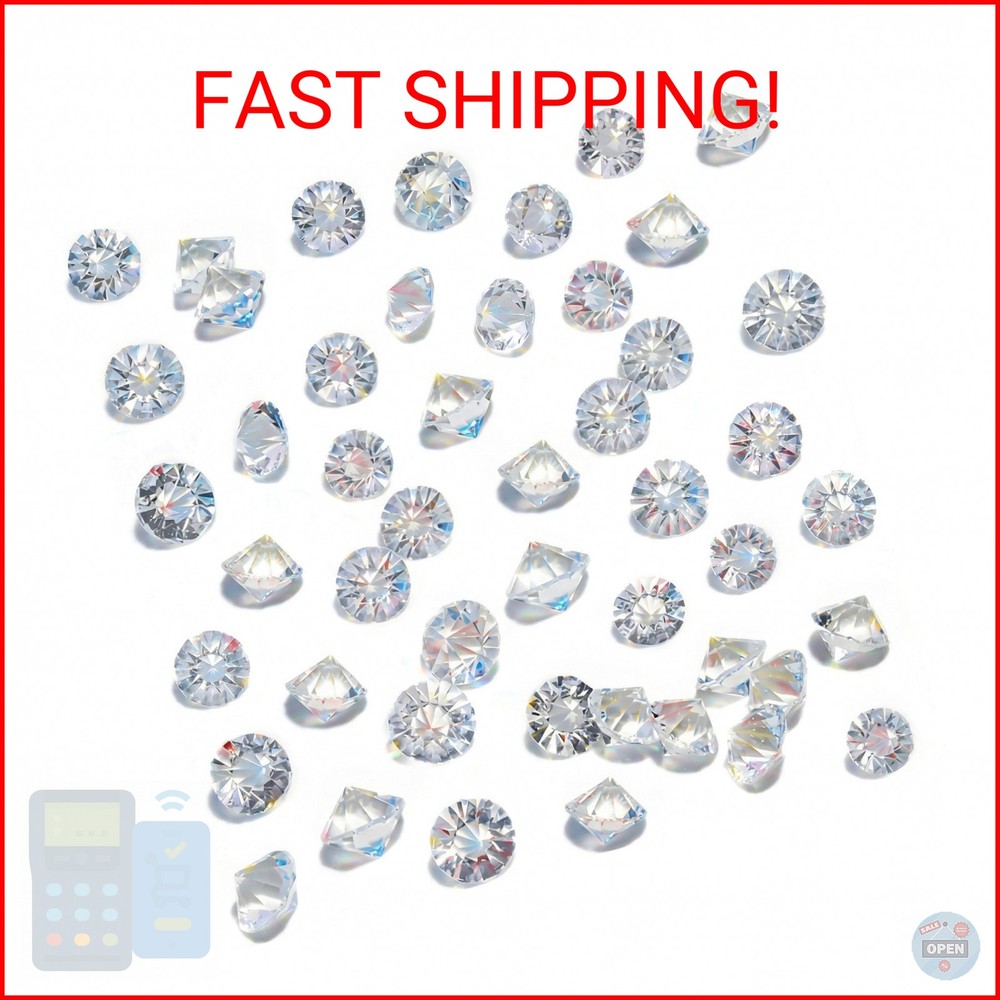 HANSGO 500PCS Diamonds, Mini Clear Fake Diamonds Acrylic Gems Table Scatter Crys