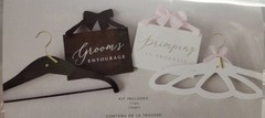 Bride & Groom Hanger & Sign Set Wedding Bridal Gown Tux Style Me Pretty New