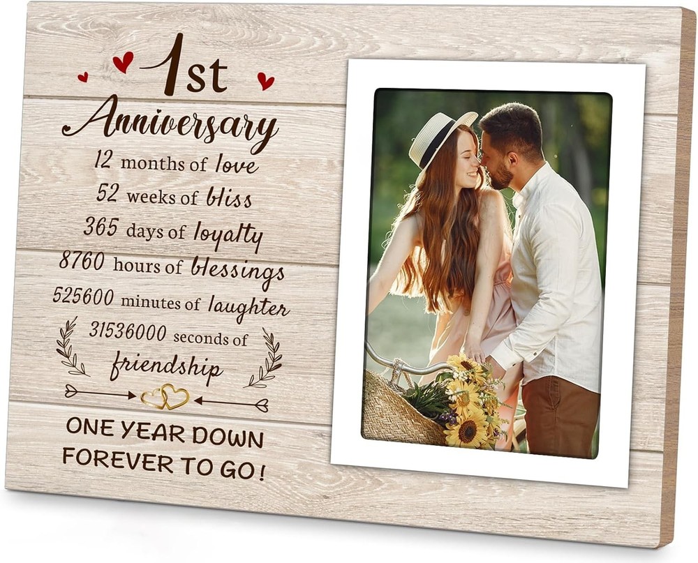 1st Anniversary Paper Gifts for Him Her – One Year Romantic Wedding Picture F…