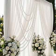 Canlierr 2 Pcs 5.6ft Wedding Giant Pearl Garland Decorations 25mm Large Faux Bea