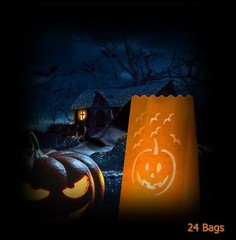 Chicsonabudget 24 Pack Halloween Luminary Bags