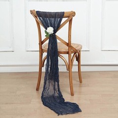 5 NAVY BLUE Gauze Cheesecloth CHAIR SASHES Party Events Decorations Supplies
