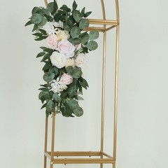 3D Gold Metal Wedding Arch Backdrop Stand with Round Top Wedding Events Party