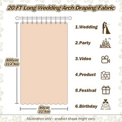 Ceiling Drapes 4 Panels Wedding Arch Draping Fabric 20FT Chiffon Party Decor